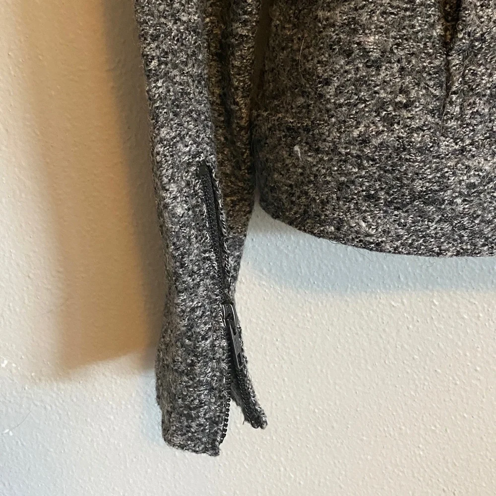 Tahari Wool Asymmetrical Zip Moto Jacket - Picture 5 of 8